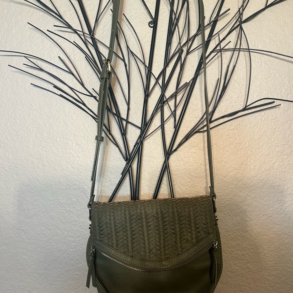 Sasha + Sofi Olive Green Adjustable Cross Body Purse